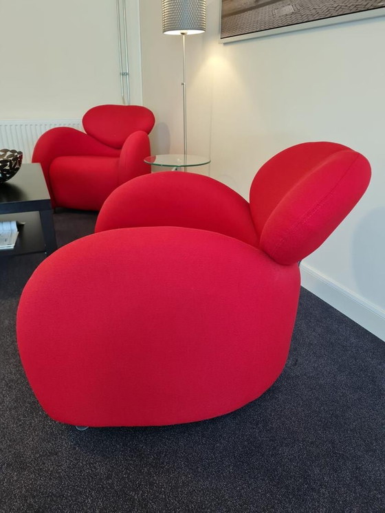 Image 1 of Set of 2 red design armchairs