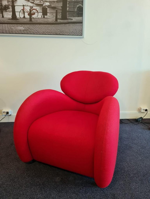 Set of 2 red design armchairs