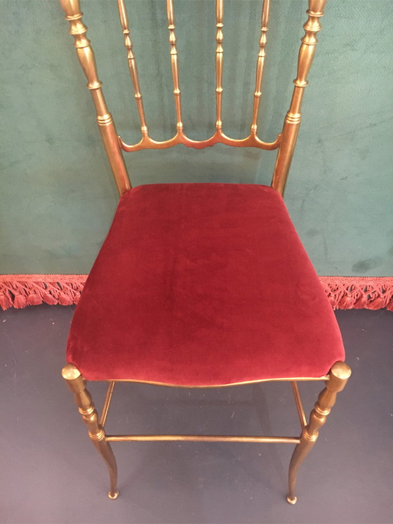 Image 1 of Chiavari chair copper red velvet