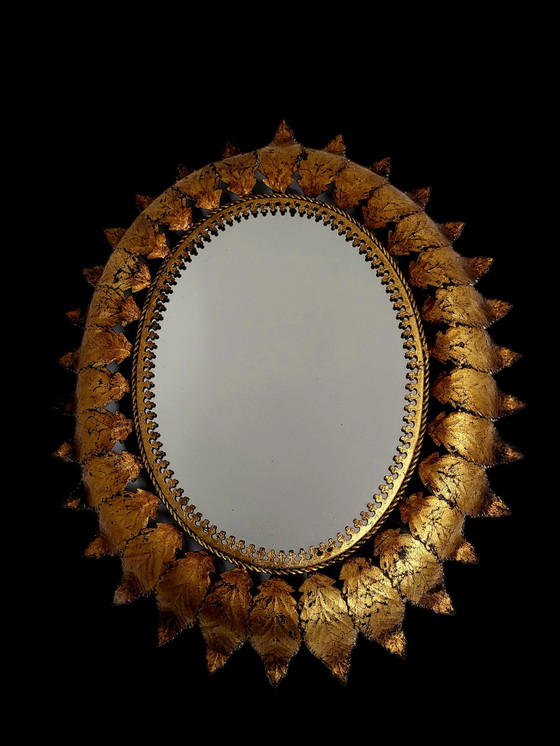 Image 1 of Specchio ovale da sole vintage spagnolo, Spagna, anni '60