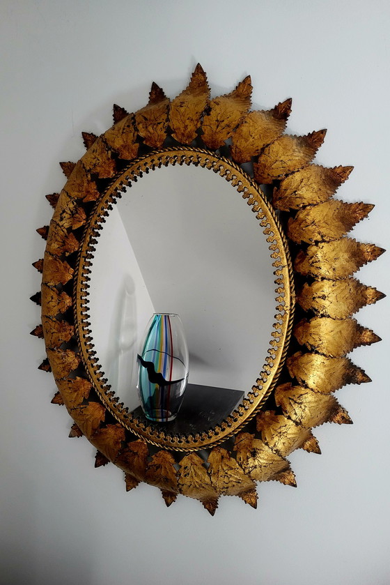 Image 1 of Specchio ovale da sole vintage spagnolo, Spagna, anni '60