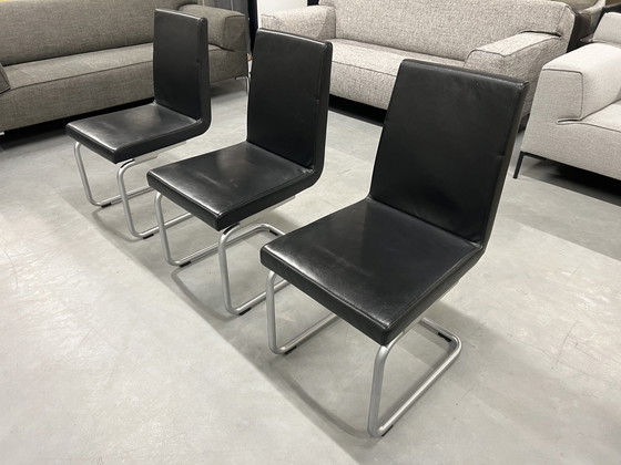 Image 1 of 3 Rolf Benz 620 dining room chair black leather