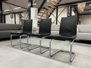 3 Rolf Benz 620 dining room chair black leather