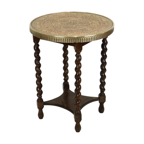 Image 1 of Round Copper Smoker's Table