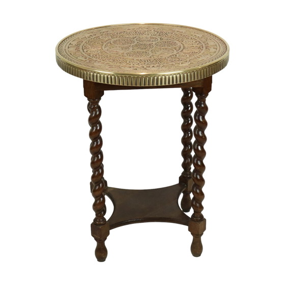 Image 1 of Round Copper Smoker's Table