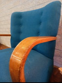 Fauteuil club vintage bleu