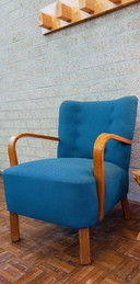 Fauteuil club vintage bleu