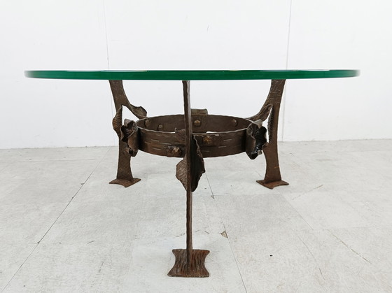 Image 1 of Sculpted steel flower coffee table, 1970s