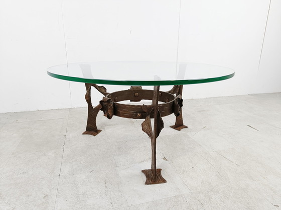 Image 1 of Sculpted steel flower coffee table, 1970s