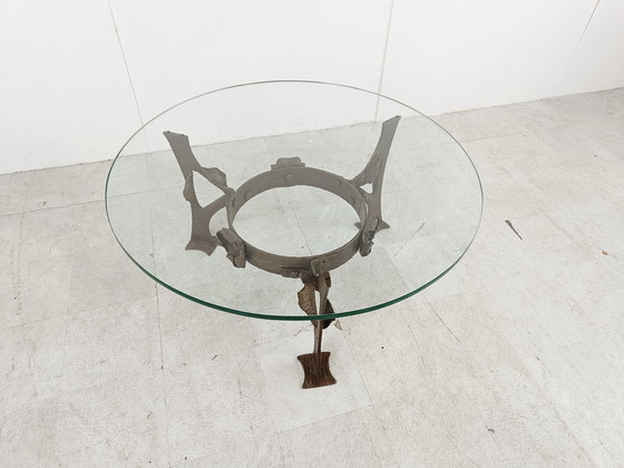 Image 1 of Sculpted steel flower coffee table, 1970s