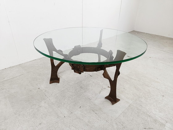 Image 1 of Sculpted steel flower coffee table, 1970s