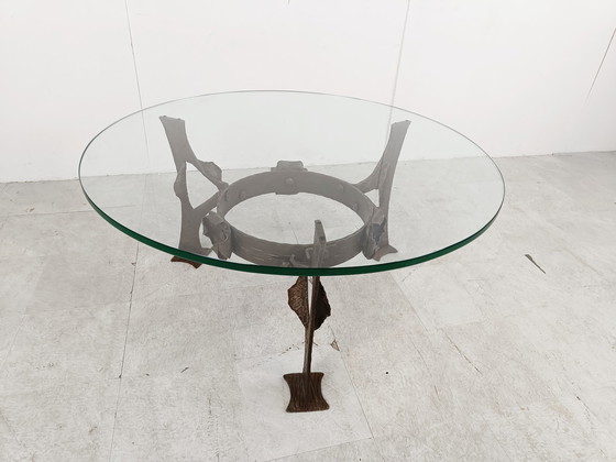 Image 1 of Sculpted steel flower coffee table, 1970s