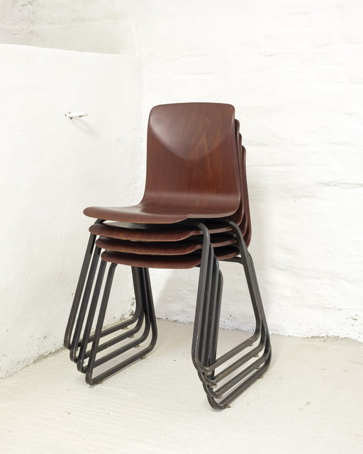 4x Elmar Flötotto stacking chair