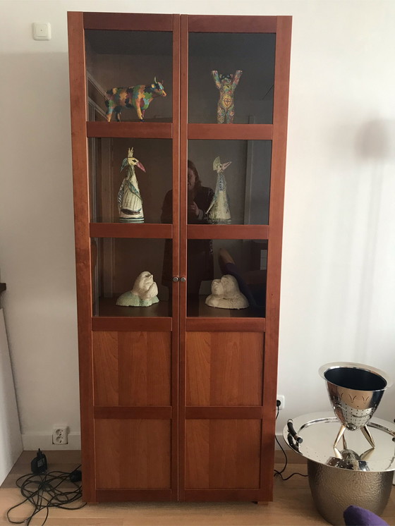 Image 1 of Lasko cherry wood display cabinet