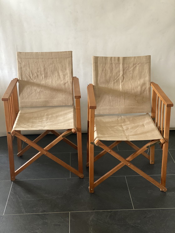 Image 1 of 2x Hyllinge Mobler Folding Lounge Chairs