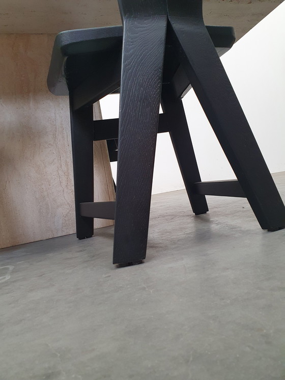 Image 1 of 5x Brutalist oak chair