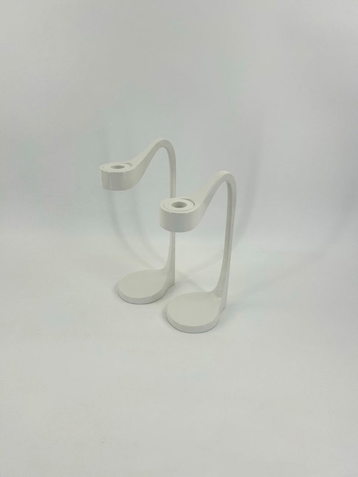 2x Jatteviktig white candlestick