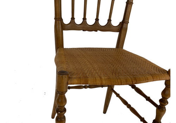 Image 1 of Chaise Chiavari Mid Century Gaetone en noyer