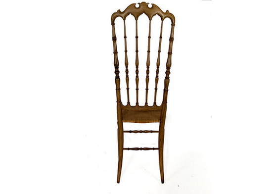 Image 1 of Chaise Chiavari Mid Century Gaetone en noyer