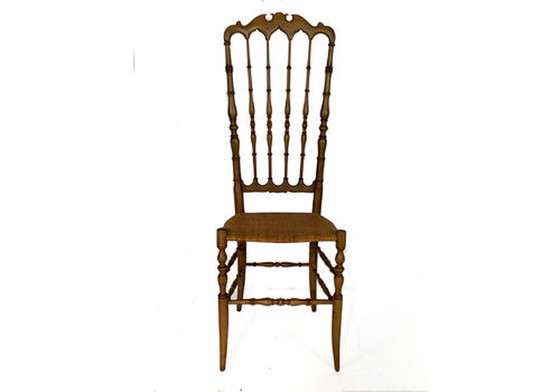 Image 1 of Chaise Chiavari Mid Century Gaetone en noyer