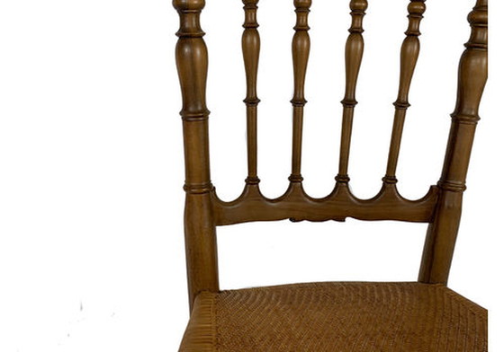 Image 1 of Chaise Chiavari Mid Century Gaetone en noyer