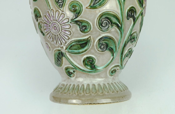 Image 1 of bay keramik vase with floral relief pattern model 62 30 1960s