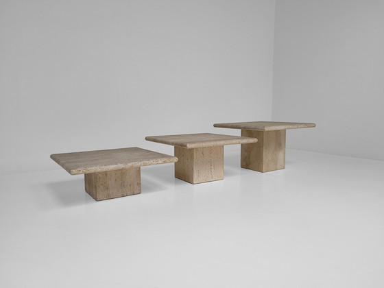 Image 1 of 3x tables gigognes travertin