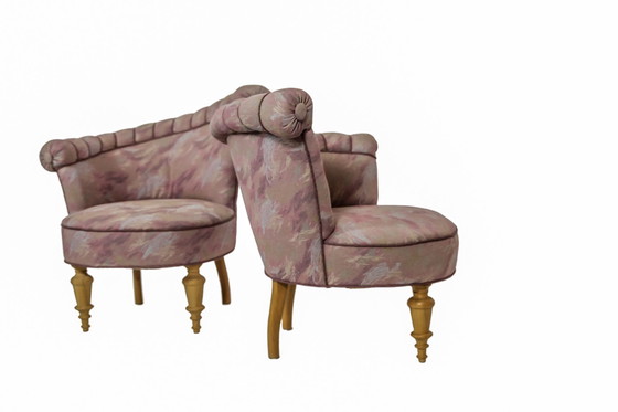 Image 1 of 2x Vintage Asymmetric Armchair