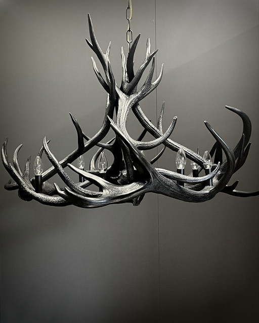 Custom made Charcoal antler lamp