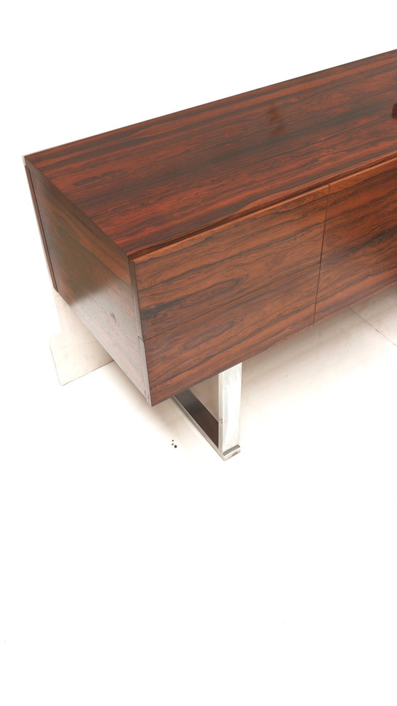 Image 1 of Grand bureau d'angle en palissandre rio vintage rare / bureau de direction des années 1960