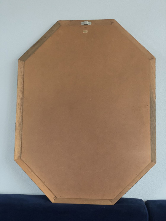 Image 1 of Espejo trapezoidal octogonal estilo Hollywood Regency, década de 1970