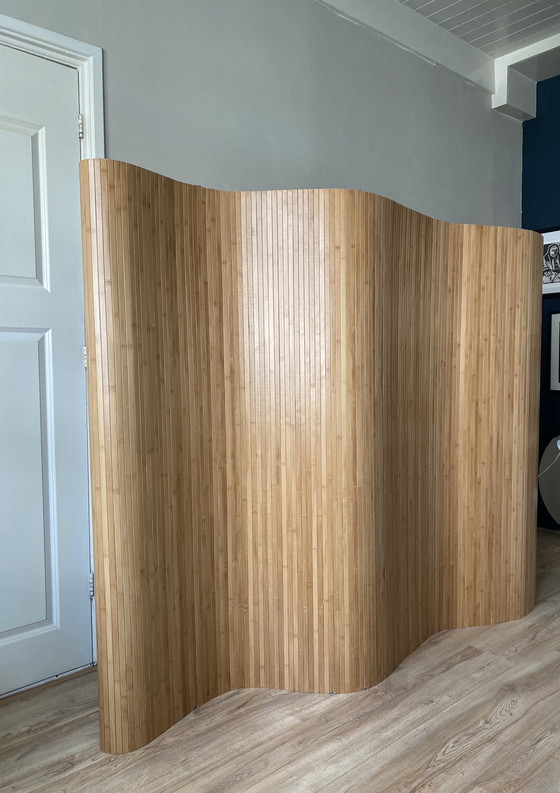 Image 1 of Preloved beech bamboo room divider