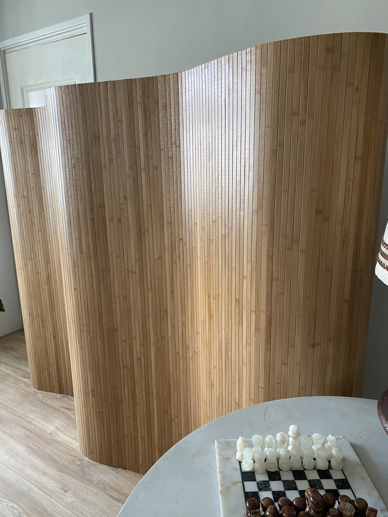 Image 1 of Preloved beech bamboo room divider