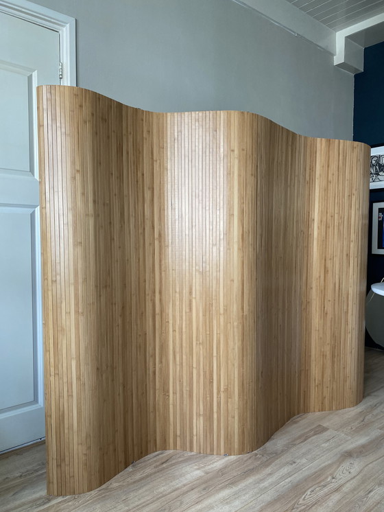 Image 1 of Preloved beech bamboo room divider