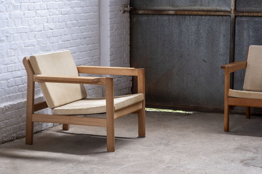 2x Børge Mogensen armchair Model 227 by Fredericia, 1960s Denmark