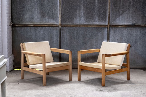 2x Børge Mogensen armchair Model 227 by Fredericia, 1960s Denmark