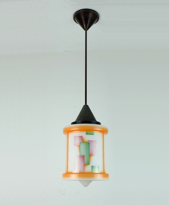 Image 1 of Art déco glass pendant light