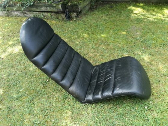 Image 1 of Design armchair black leather/steel