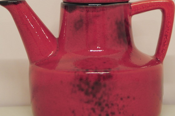 Image 1 of red West Germany teapot