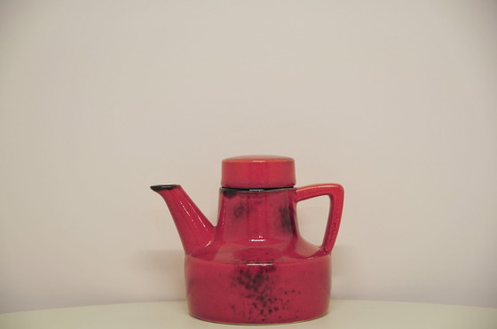 Image 1 of red West Germany teapot