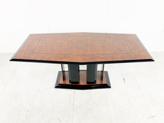 Image 1 of Paul Michel extendable burl wood dining table