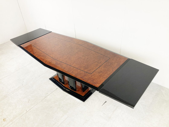 Image 1 of Paul Michel extendable burl wood dining table