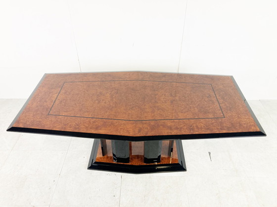 Image 1 of Paul Michel extendable burl wood dining table