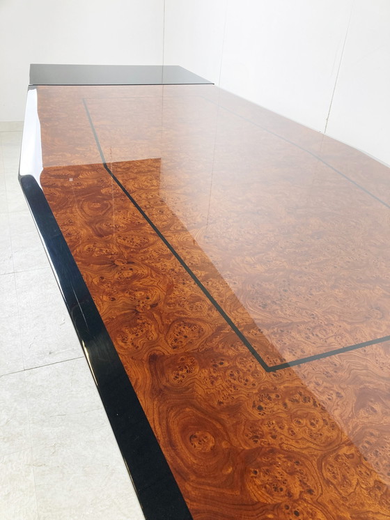 Image 1 of Paul Michel extendable burl wood dining table