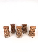 5x vintage Mexican equipale bar stool