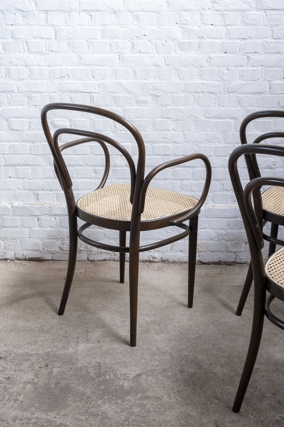 Image 1 of Set of 6 Thonet 214 and 214F Chairs