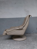 Sedia vintage in pelle grigio topo