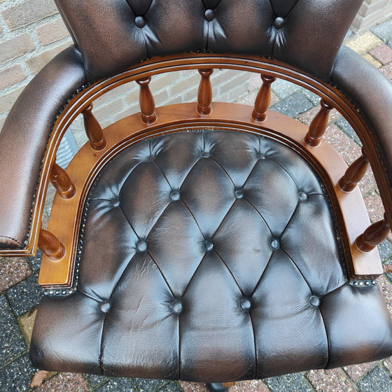 Image 1 of 2 Captains chesterfield swivel brown flawless