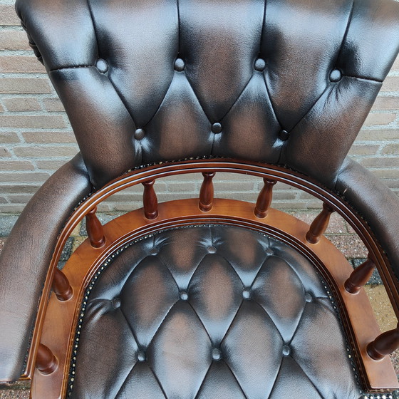 Image 1 of 2 Captains chesterfield swivel brown flawless