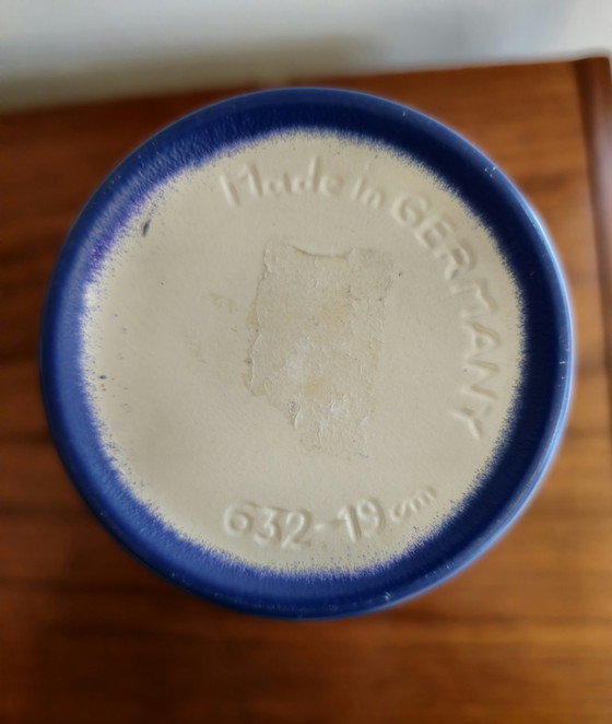 Image 1 of Vintage West Germany Blue Vase